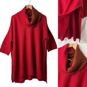 Kuna Peruvian 100% Baby Alpaca Soft Turtleneck Boxy Oversized Poncho Sweater S
